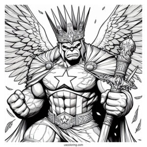 Captain America With Hulk Coloring Page In A Battle