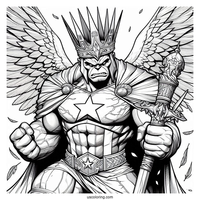 Captain America With Hulk Coloring Page In A Battle