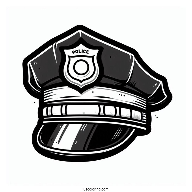 Police Officer Hat Coloring Sheet
