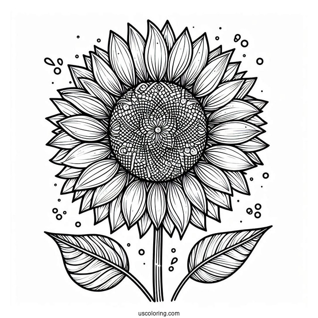 Artistic Sunflower Coloring Sheet