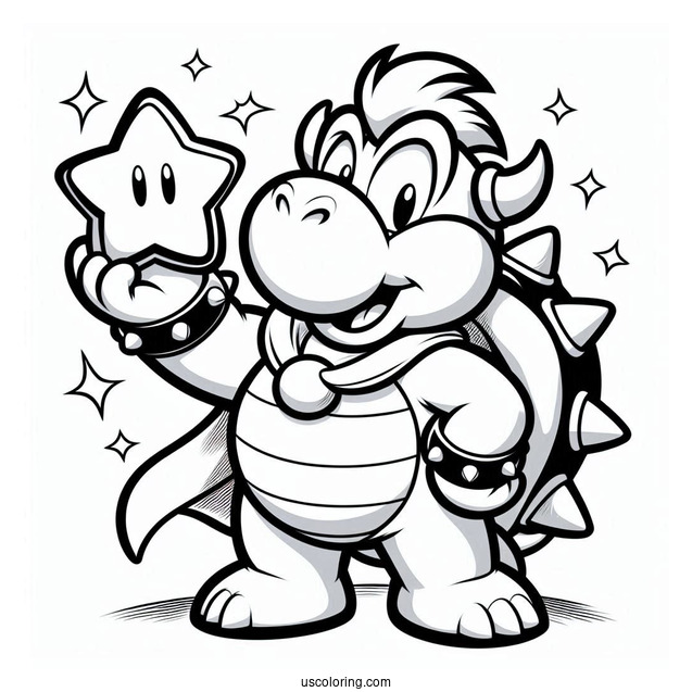 Bowser Holding Super Star