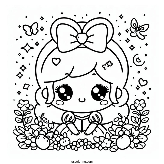 Cute Kawaii Snow White Coloring Picture
