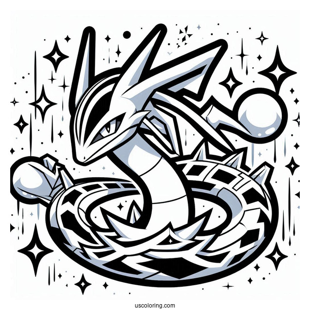 Legendary Pokemon Ultimate Rayquaza Coloring Page