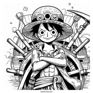 Detailed One Piece Coloring Page Of Straw Hat Crew