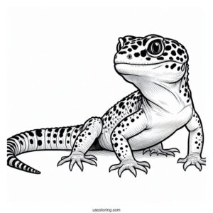 Lizard Coloring Page of Close Up Of Leopard Gecko