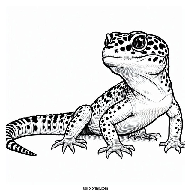 Lizard Coloring Page of Close Up Of Leopard Gecko