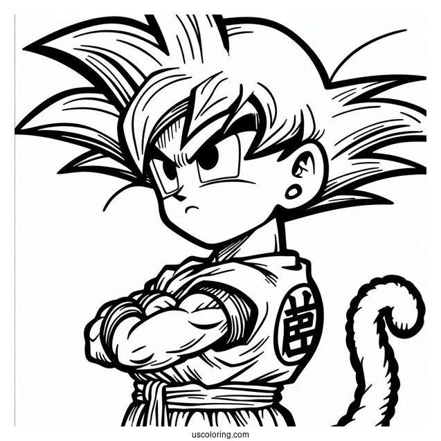 Coloring Page Of Young Goku