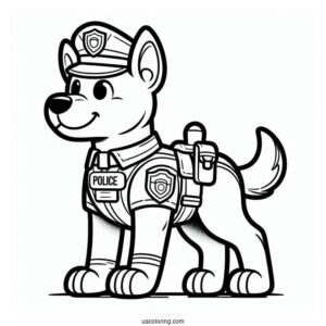 Police K-9 Dog Coloring Sheet For Kids