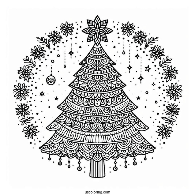 Relaxing Christmas Tree Mandala