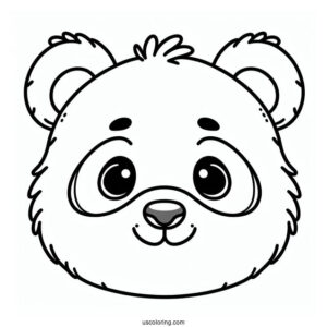 Outline Of Panda Face Coloring Page