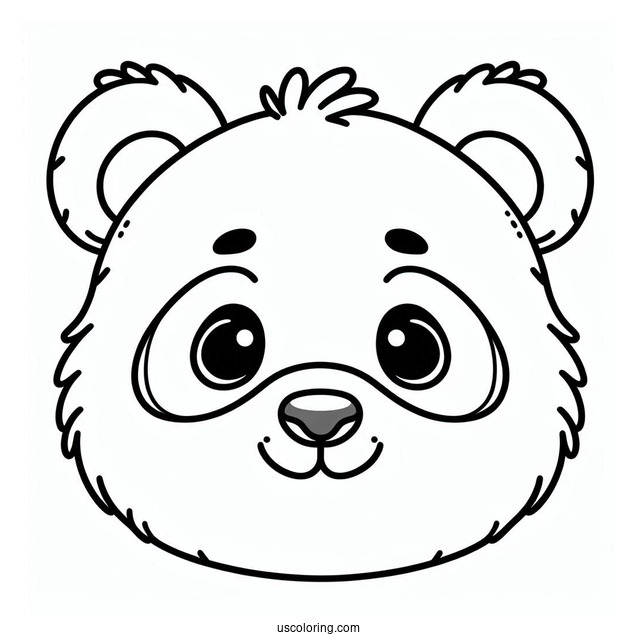 Outline Of Panda Face Coloring Page