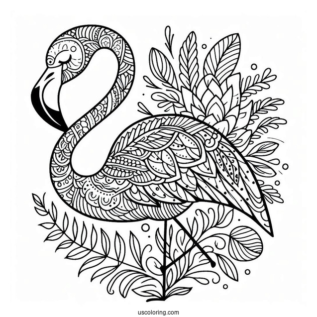 Easy Flamingo Mandala