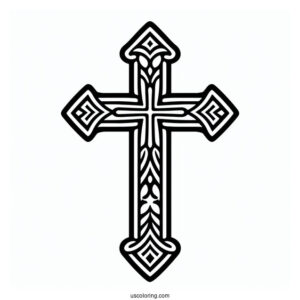Outline Of Cross To Color For Preschoolers