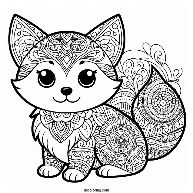 Cartoon Dog With Mandala