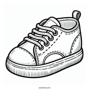 Outline Of Kid_s Rubber Shoes Coloring In
