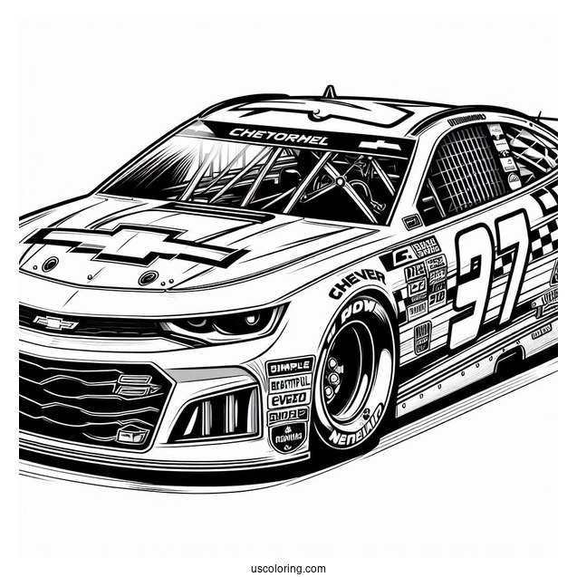 Detailed Chevy Nascar Coloring Sheet