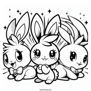 Sunny Bunnies Coloring Page Logo Big Boo, Turbo, Shiny, And Iris