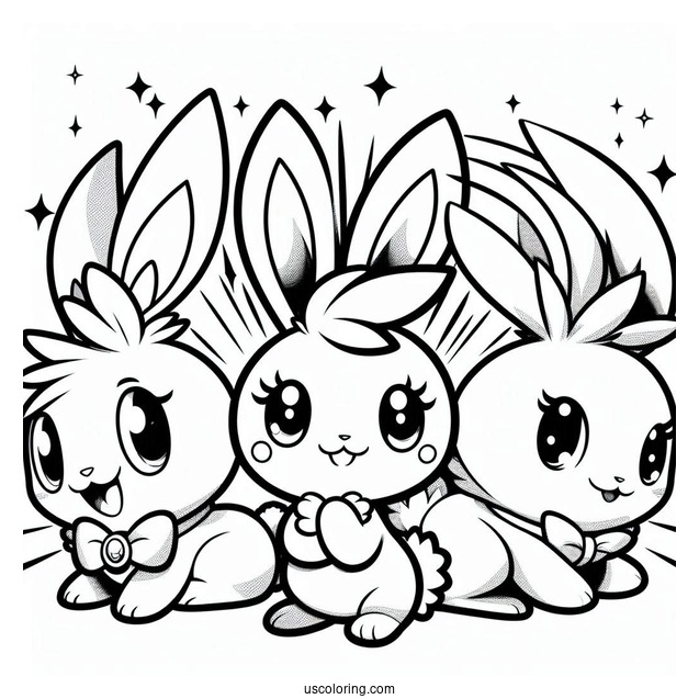 Sunny Bunnies Coloring Page Logo Big Boo, Turbo, Shiny, And Iris
