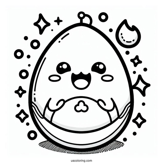 Easy Tamagotchi Coloring Pages Game For Kids