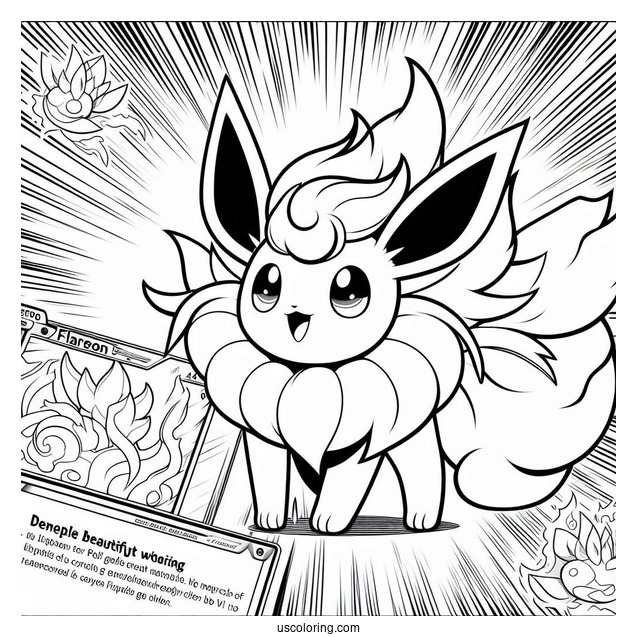 Flareon Incandescent Awakening Pokemon Card Coloring Page