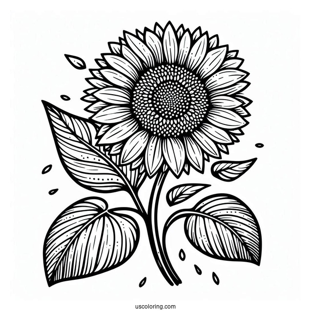Joyous Sunflower Coloring Sheet