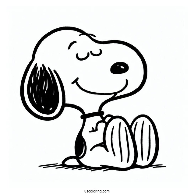 Easy Outline Of Snoopy To Color For Kids