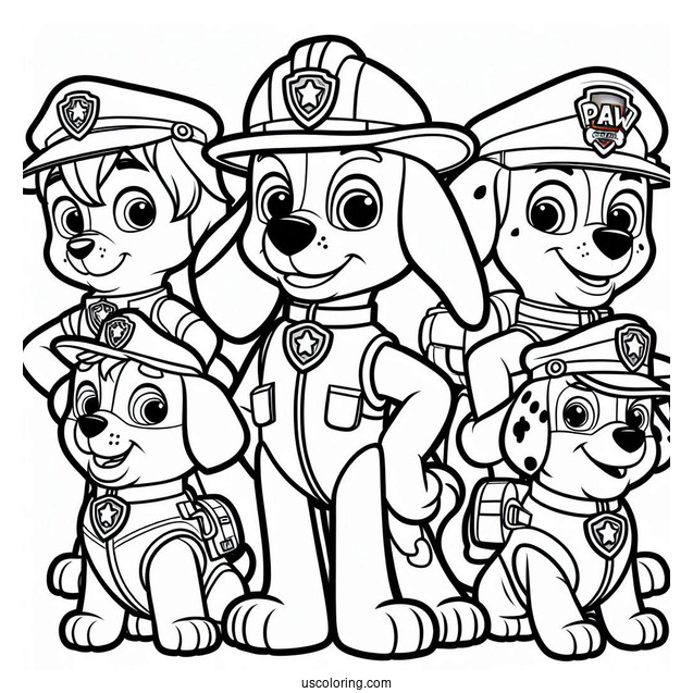Coloring Page Of Main Paw Patrol Characters