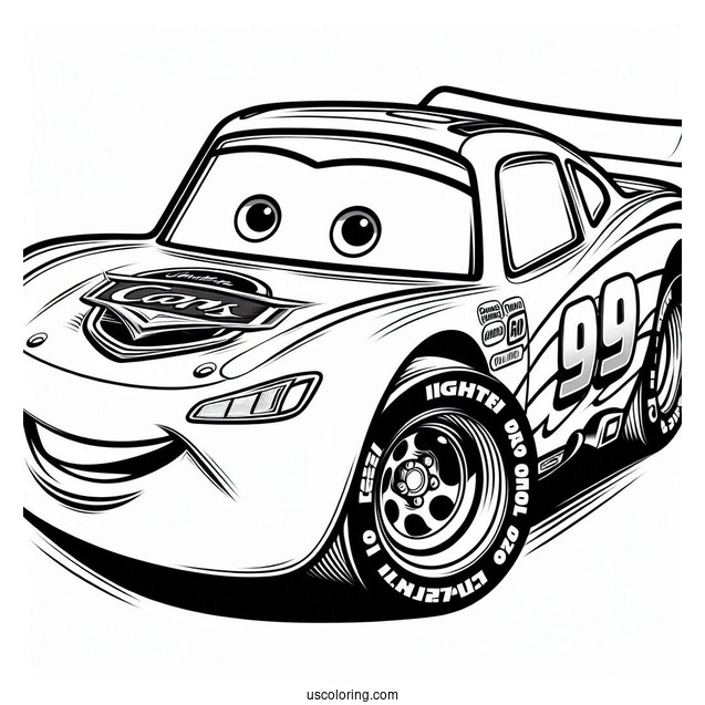 Lightening McQueen From Cars Movie To Color