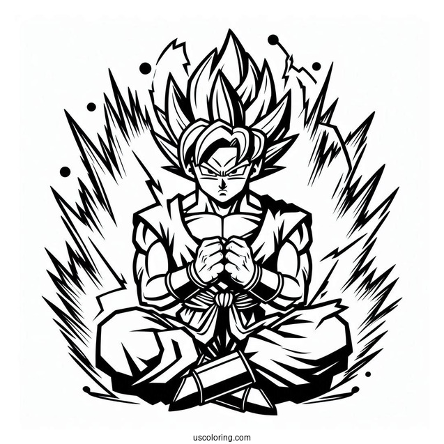 Dragon Ball Z Coloring Page With Popular Characters
