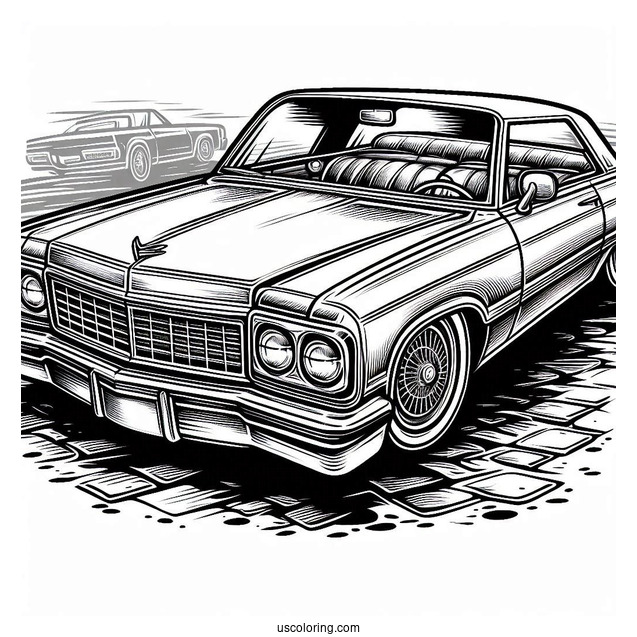 Parked Lowrider Coloring Page