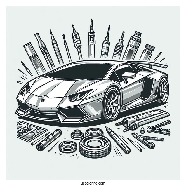 Lamborghini Coloring Page