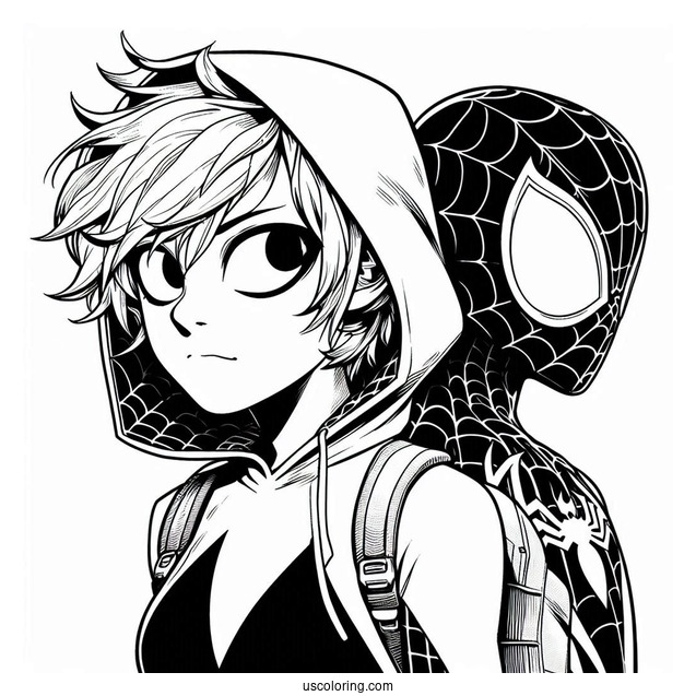 Punk Miles Morales And Spider-Gwen Coloring Page