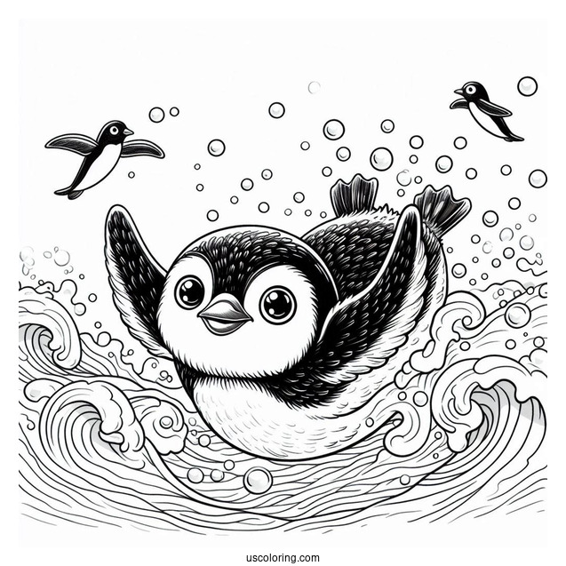 Yellow Eyed Penguins Diving Into Ocean