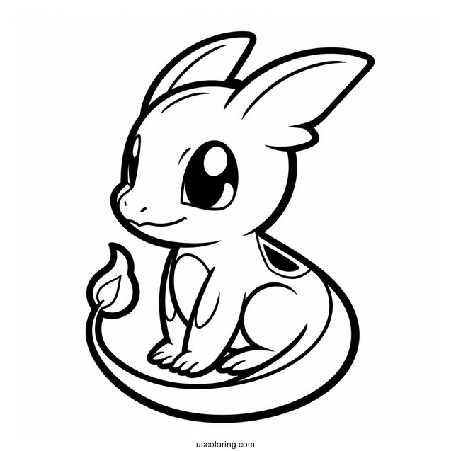 Simple Charmeleon Outline Coloring In For Preschoolers