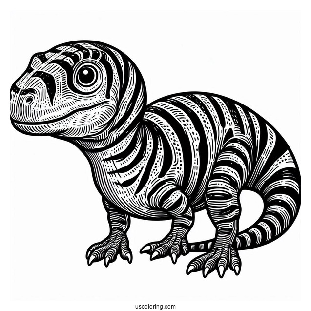 Striped Maiasaura Coloring Page For Kids