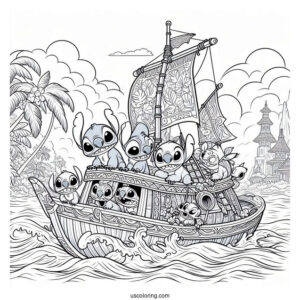 Lilo & Stitch Coloring Page Of Detailed Jumba's Ship