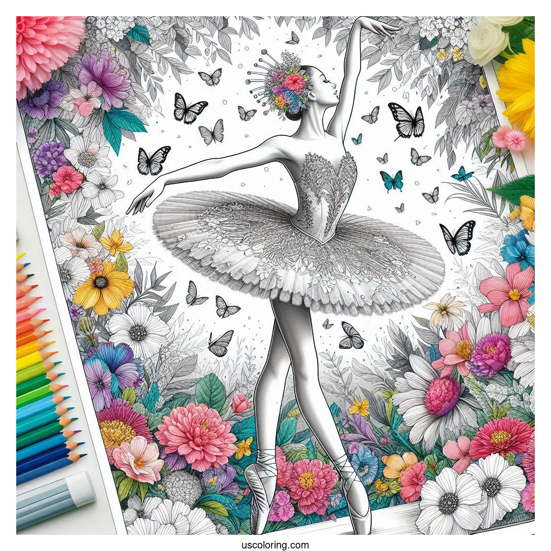 ballerina coloring pages feature image