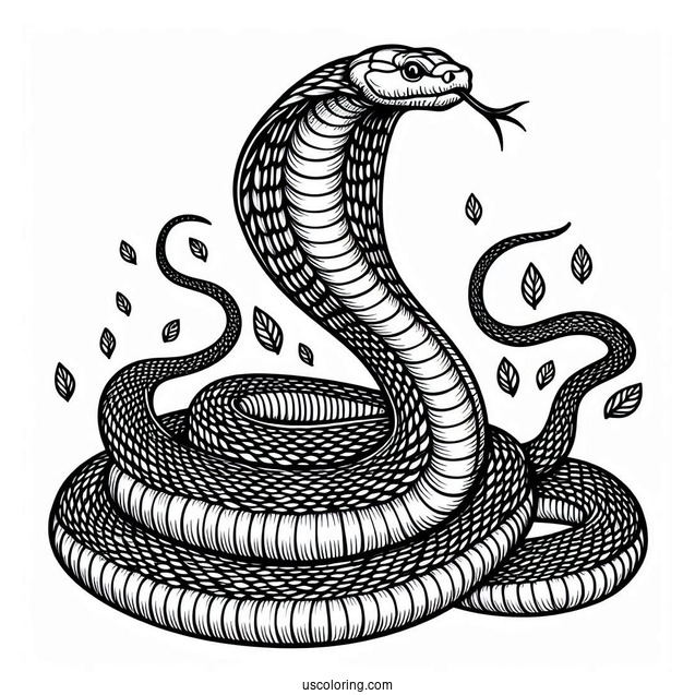 King Cobra Snake To Color