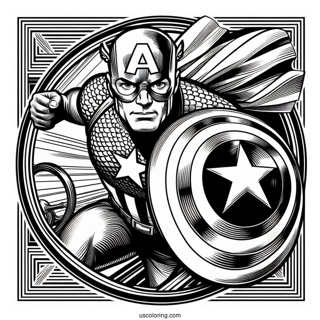 Vintage Themed Captain America From Comic Book
