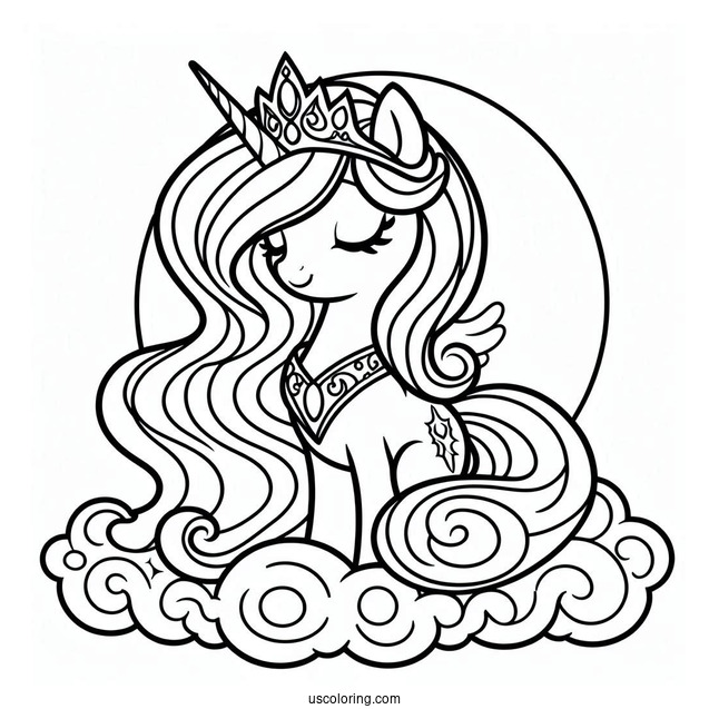 Simple Princess Celestia Coloring Page For Preschoolers