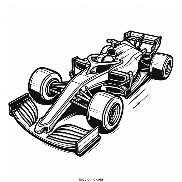 Easy Formula 1 Race Car For Kids To Color