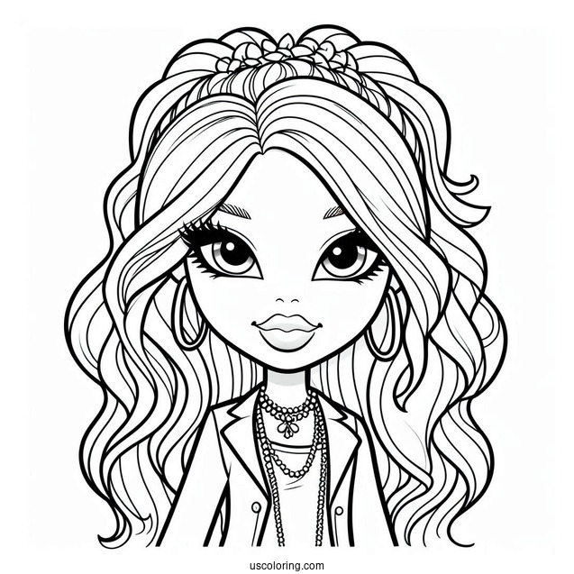 Bratz Roxxie Coloring In For Kids