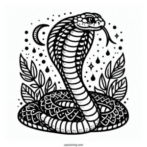 King Cobra Snake To Color