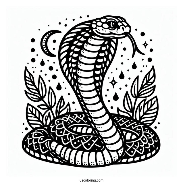King Cobra Snake To Color