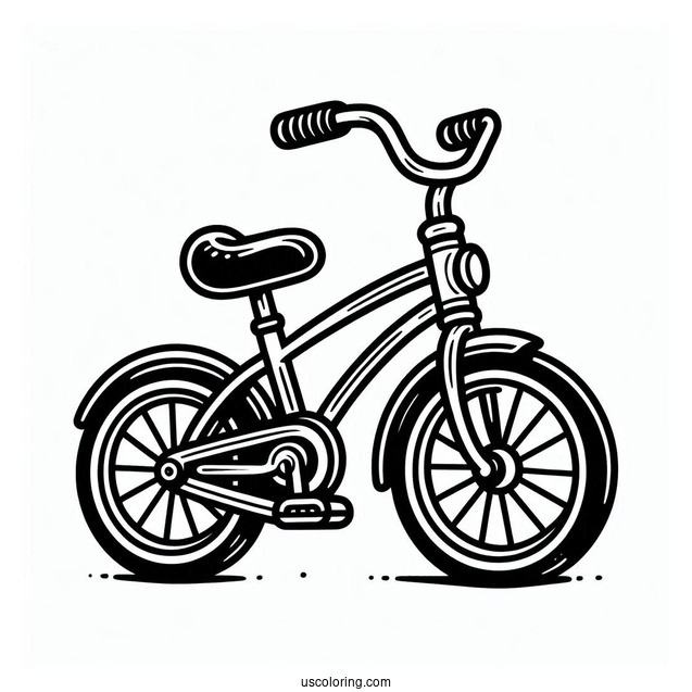 Bicycle Coloring Page Of Kids Tricycle
