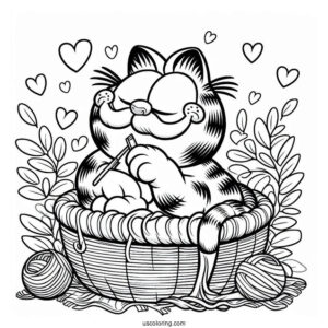 Detailed Garfield Coloring Page For Kids