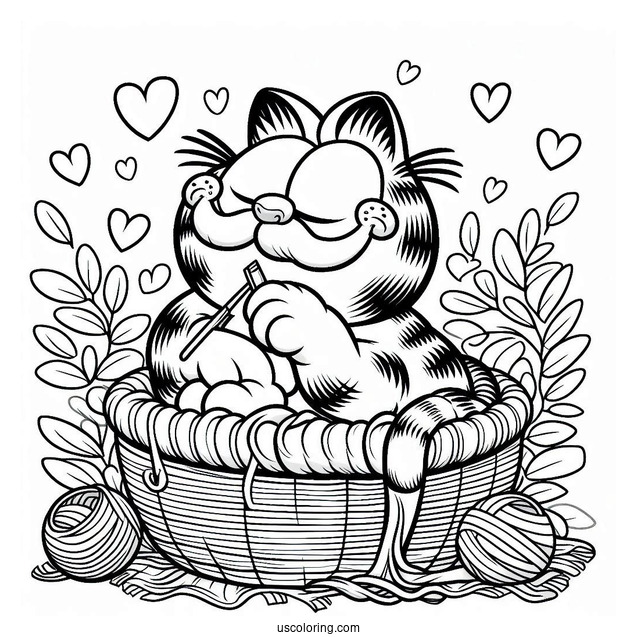 Detailed Garfield Coloring Page For Kids