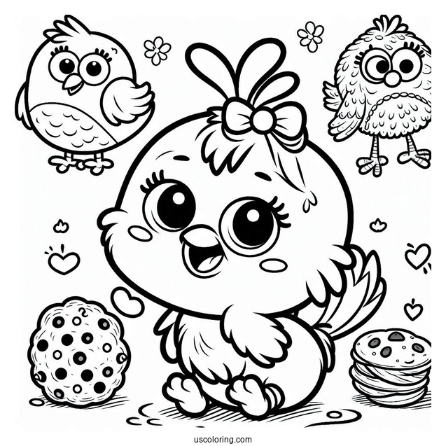 Baby Big Bird, Cookie Monster And Elmo To Color