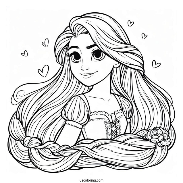 Easy Coloring Page Of Rapunzel