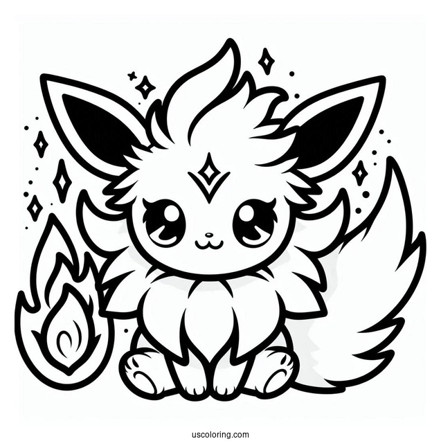 Kawaii Jolteon Coloring Page With Flareon And Vaporeon